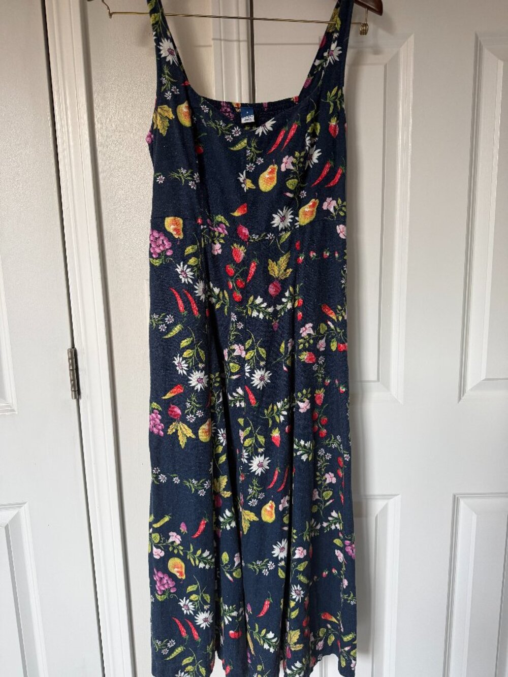 Old Navy Fit-Flare Linen Blend Midi Dress